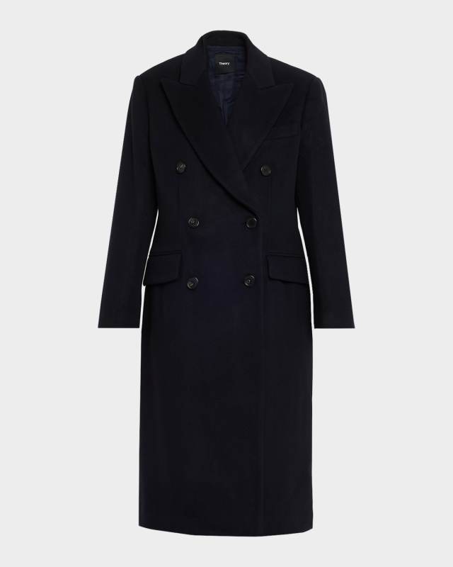Double-Breasted Wool-Blend Coat